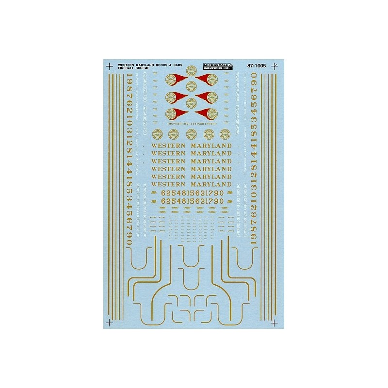 MICROSCALE DECAL 87-1005 - WESTERN MARYLAND DIESEL LOCOMOTIVES - HO SCALE