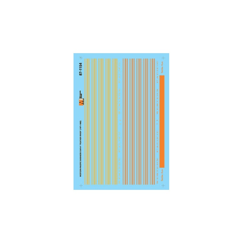 MICROSCALE DECAL 87-1154 - WESTERN PACIFIC BUSINESS CAR - HO SCALE