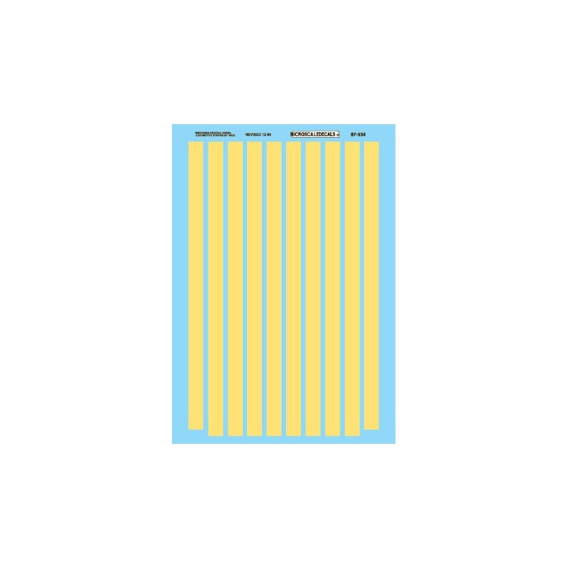 MICROSCALE DECAL 87-534 - WISCONSIN CENTRAL DIESEL LOCOMOTIVE STRIPES - HO SCALE
