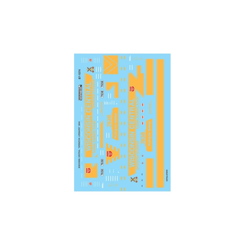 MICROSCALE DECAL 87-1074 - WISCONSIN CENTRAL DIESEL LOCOMOTIVES - HO SCALE