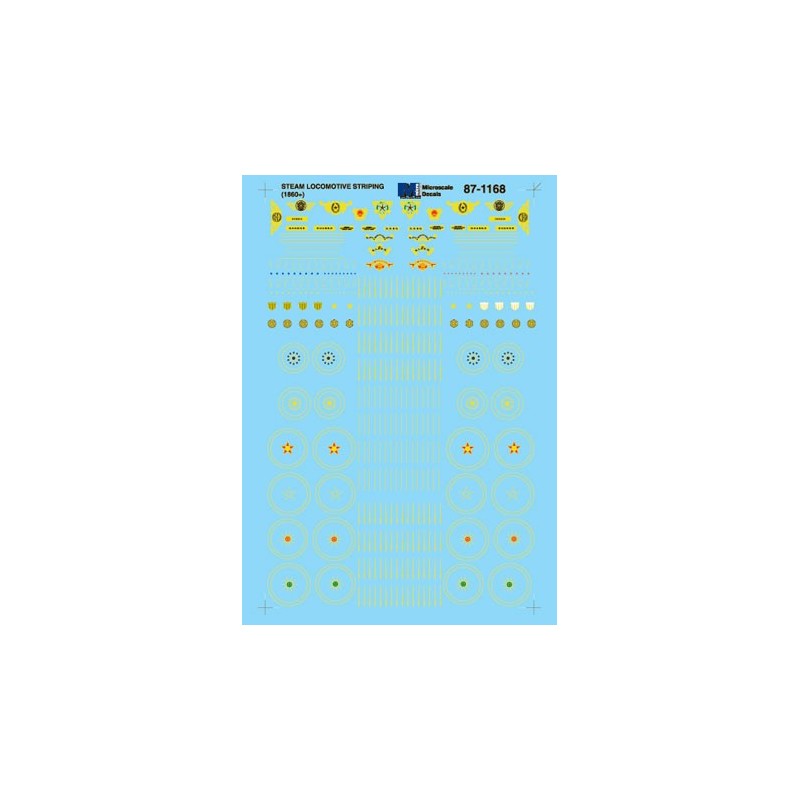 MICROSCALE DECAL 87-1168 - ORNATE STRIPING FOR EARLY STEAM LOCOMOTIVES - HO SCALE