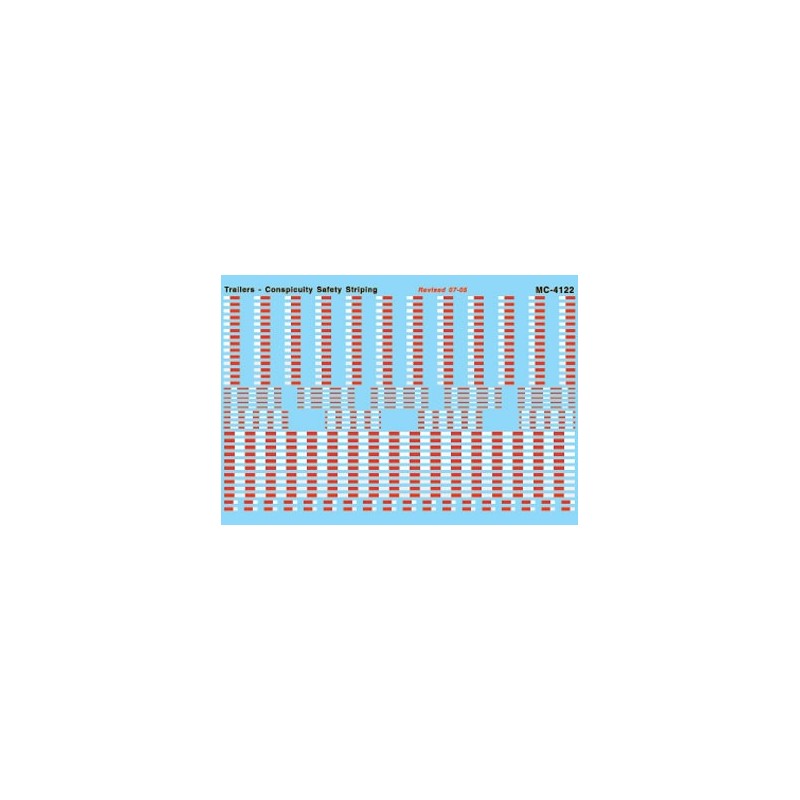 MICROSCALE DECAL MC-4122 - CONSPICUITY STRIPES FOR TRAILERS & RAIL EQUIPMENT - HO SCALE