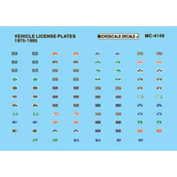 MICROSCALE DECAL MC-4149 - VEHICLE LICENSE PLATES - HO SCALE