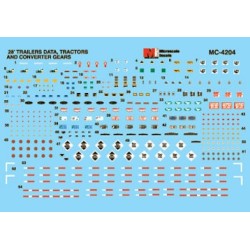 MICROSCALE DECAL MC-4204 - DATA FOR 28' TRAILERS - HO SCALE