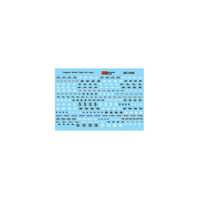 MICROSCALE DECAL MC-4309 - FREIGHTCAR BUILDER PLATES & LOGOS - HO SCALE