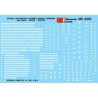 MICROSCALE DECAL MC-4355 - STEAM LOCOMOTIVE DATA AND NUMBER BOARDS - RAILROAD GOTHIC - WHITE - HO SCALE