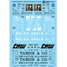 MICROSCALE DECAL 87-57 - ASSORTED COVERED HOPPERS - RF&P, LOUIS DREYFUS, WELCH GRAIN, TABOR & CO. - HO SCALE