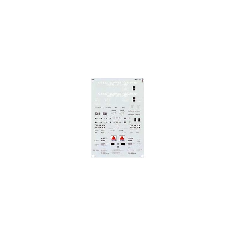 MICROSCALE DECAL 87-325 - CITCO CENTER-FLOW, CITIES SERVICE COVERED HOPPER, EAST CAMDEN & HIGHLAND 50' BOXCAR - HO SCALE