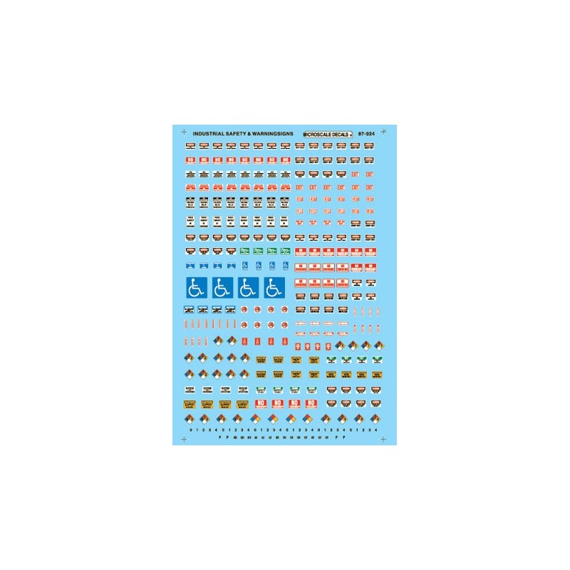 MICROSCALE DECAL 87-924 - INDUSTRIAL SAFETY & WARNING SIGNS - HO SCALE