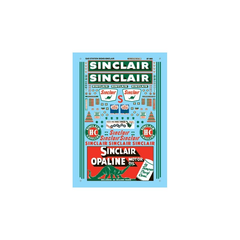MICROSCALE DECAL 87-969 - SINCLAIR GAS STATION SIGNS - HO SCALE