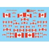 MICROSCALE DECAL MC-4372 - CANADIAN FLAGS - POST 1965 - HO SCALE