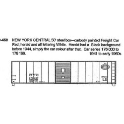 CDS DRY TRANSFER HO-460  NEW YORK CENTRAL 50' BOXCAR - HO SCALE
