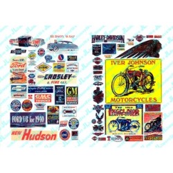 JL INNOVATIVE - 204 - MOTORCYCLE / AUTOMOBILE SIGNS 1900s - 1960s - HO SCALE