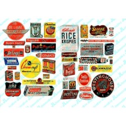 JL INNOVATIVE - 282 - CONSUMER PRODUCT SIGNS 1940s -1950s - HO SCALE