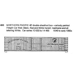 CDS DRY TRANSFER HO-503  NORTHERN PACIFIC 40' BOXCAR - HO SCALE