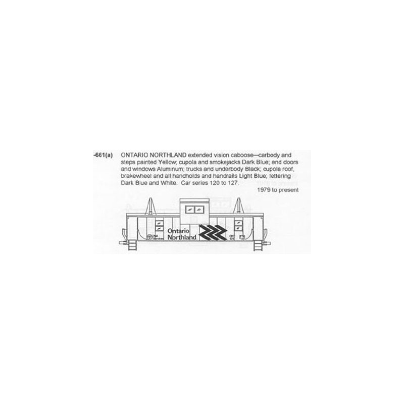CDS DRY TRANSFER HO-661 ONTARIO NORTHLAND CABOOSE - HO SCALE